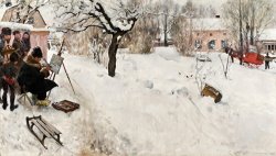Open Air Painter. Winter Motif From Asogatan 145, Stockholm by Carl Larsson