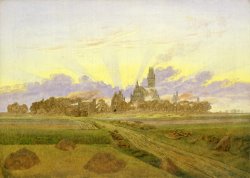 Dawn at Neubrandenburg (oil on Canvas) by Caspar David Friedrich