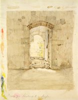 Entrance Gate to The Royal School in Meissen (pencil And W/c on Paper) by Caspar David Friedrich