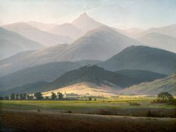 Landscape in The Riesengebirge by Caspar David Friedrich