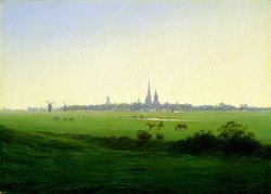 Meadows Near Greifswald (oil on Canvas) by Caspar David Friedrich