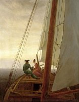 On Board a Sailing Ship by Caspar David Friedrich