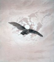 Owl Flying Against a Moonlit Sky by Caspar David Friedrich
