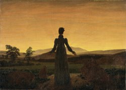 Woman Before The Rising Sun (woman Before The Setting Sun) by Caspar David Friedrich