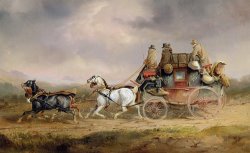 Mail Coaches on the Road - The Louth-London Royal Mail Progressing at Speed by Charles Cooper Henderson