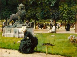 In The Luxembourg Garden by Charles Courtney Curran
