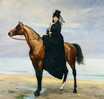 Equestrian Portrait of Mademoiselle Croizette by Charles Emile Auguste Carolus Duran