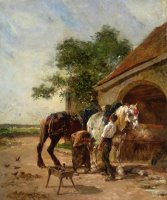 Attending to The Horses by Charles Emile Jacque