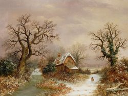 Little Red Riding Hood In The Snow by Charles Leaver