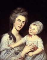 Portrait of Mrs Robert Milligan (sarah Cantwell Jones) And Her Daughter Catherine Mary by Charles Willson Peale