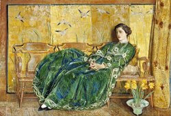 April The Green Gown by Childe Hassam
