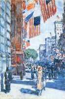 Flags Fifth Avenue by Childe Hassam