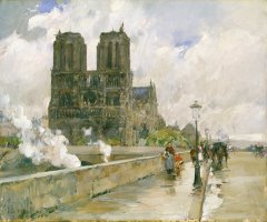 Notre Dame Cathedral - Paris by Childe Hassam