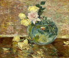 Roses in a Vase by Childe Hassam
