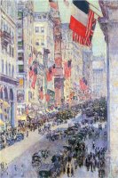 The Avenue Along 34th Street May 1917 by Childe Hassam