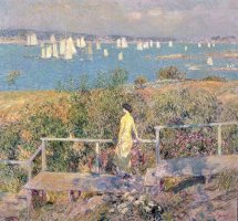 Yachts in Gloucester Harbor by Childe Hassam