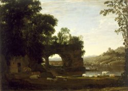 Landscape with a Rock Arch And River by Claude Lorrain