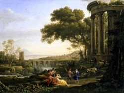 Landscape with Nymph And Satyr Dancing by Claude Lorrain