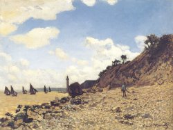 Beach at Honlfeux by Claude Monet