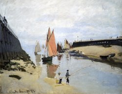 Breakwater At Trouville by Claude Monet