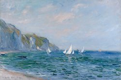 Cliffs and Sailboats at Pourville by Claude Monet