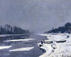 Ice on the Seine at Bougival by Claude Monet
