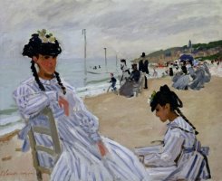 On the Beach at Trouville by Claude Monet