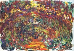 Path Under The Rose Trellises Giverny by Claude Monet