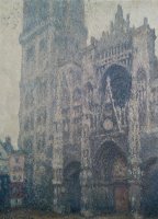 Rouen Cathedral West Portal Grey Weather by Claude Monet
