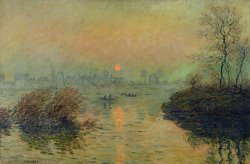 Sun Setting over the Seine at Lavacourt by Claude Monet