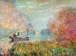 The Boat Studio on the Seine by Claude Monet