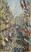 The Rue Montorgueil In Paris - Celebration Of June 30 1878 by Claude Monet