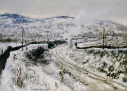 Train In The Snow At Argenteuil by Claude Monet