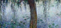 Waterlilies Morning With Weeping Willows by Claude Monet