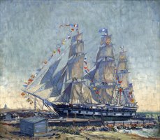Ship Charles W. Morgan at Round Hill by Clifford Warren Ashley