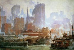 Wall Street Ferry Ship by Colin Campbell Cooper
