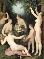 Pomona Receiving The Harvest of Fruit by Cornelis Cornelisz. van Haarlem