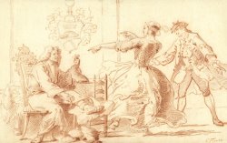 De Rijke Podagralijder, Uitgelachen Door Een Jonge Vrouw by Cornelis Troost