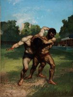 The Wrestlers by Courbet, Gustave
