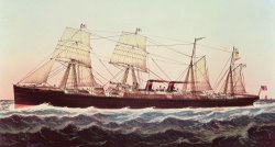 Guion Line Steampship Arizona Of The Greyhound Fleet by Currier and Ives