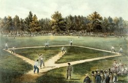 The American National Game of Baseball Grand Match at Elysian Fields by Currier and Ives