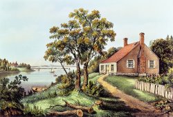 The Birthplace Of Washington At Bridges Creek by Currier and Ives