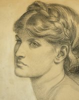 Study Of A Head For The Bower Meadow by Dante Charles Gabriel Rossetti