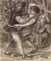 A Fight for a Woman by Dante Gabriel Rossetti
