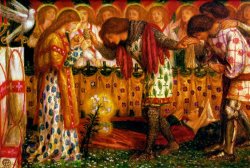 How Sir Galahad, Sir Bors And Sir Percival Were Fed with The Sanc Grael; But Sir Percival's Sister Died by The Way by Dante Gabriel Rossetti