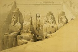 Front Elevation Of The Great Temple Of Aboo Simbel by David Roberts