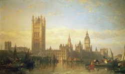 New Palace of Westminster from the River Thames by David Roberts