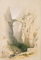 Triumphal Arch Crossing The Ravine Leading To Petra by David Roberts