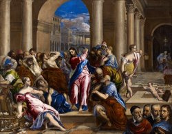 Christ Driving The Money Changers From The Temple by Domenikos Theotokopoulos, El Greco