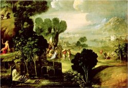 Landscape with Saints 1520 30 by Dosso Dossi